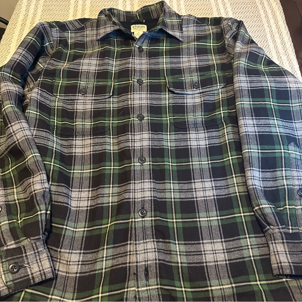 ORTON BROTHERS Midweight Plaid Long Sleeve Sherpa Flannel Size L